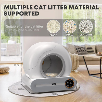 Automatic Self-Cleaning Cat Litter Box Robot - 65L+9L Waste Capacity, App Control