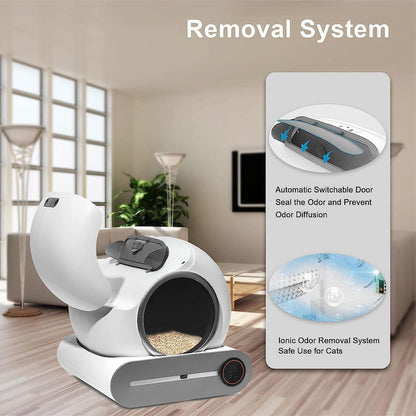 Automatic Self-Cleaning Cat Litter Box Robot - 65L+9L Waste Capacity, App Control