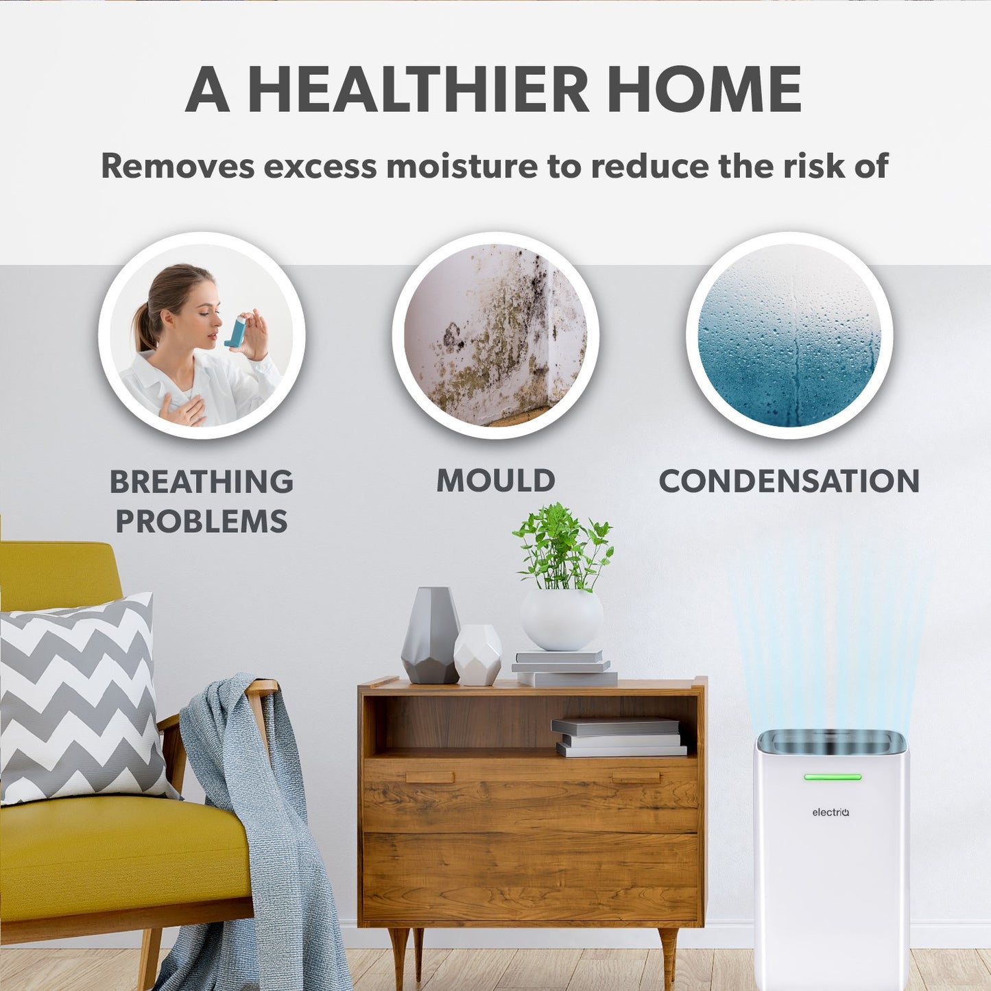 electriQ 12L Quiet Low-Energy Smart Dehumidifier