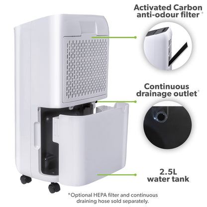 electriQ 12L Quiet Low-Energy Smart Dehumidifier