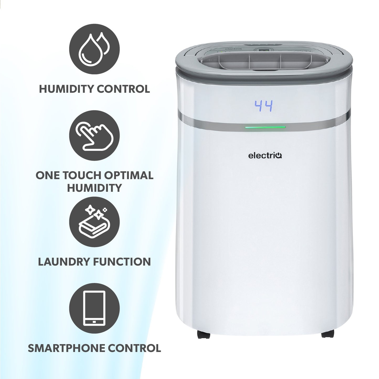 electriQ 12L Low-Energy Quiet Laundry Dehumidifier - White