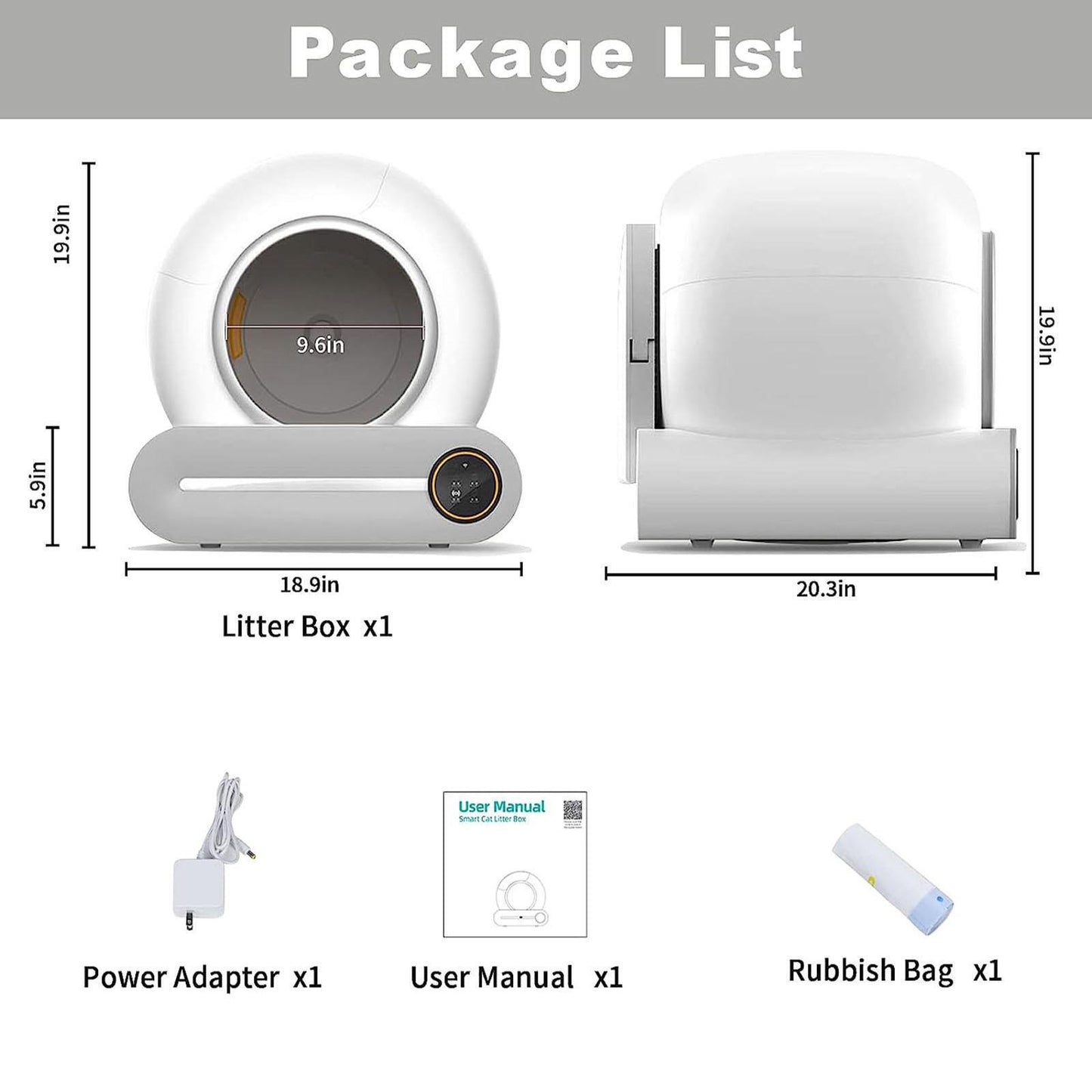 Automatic Self-Cleaning Cat Litter Box Robot - 65L+9L Waste Capacity, App Control