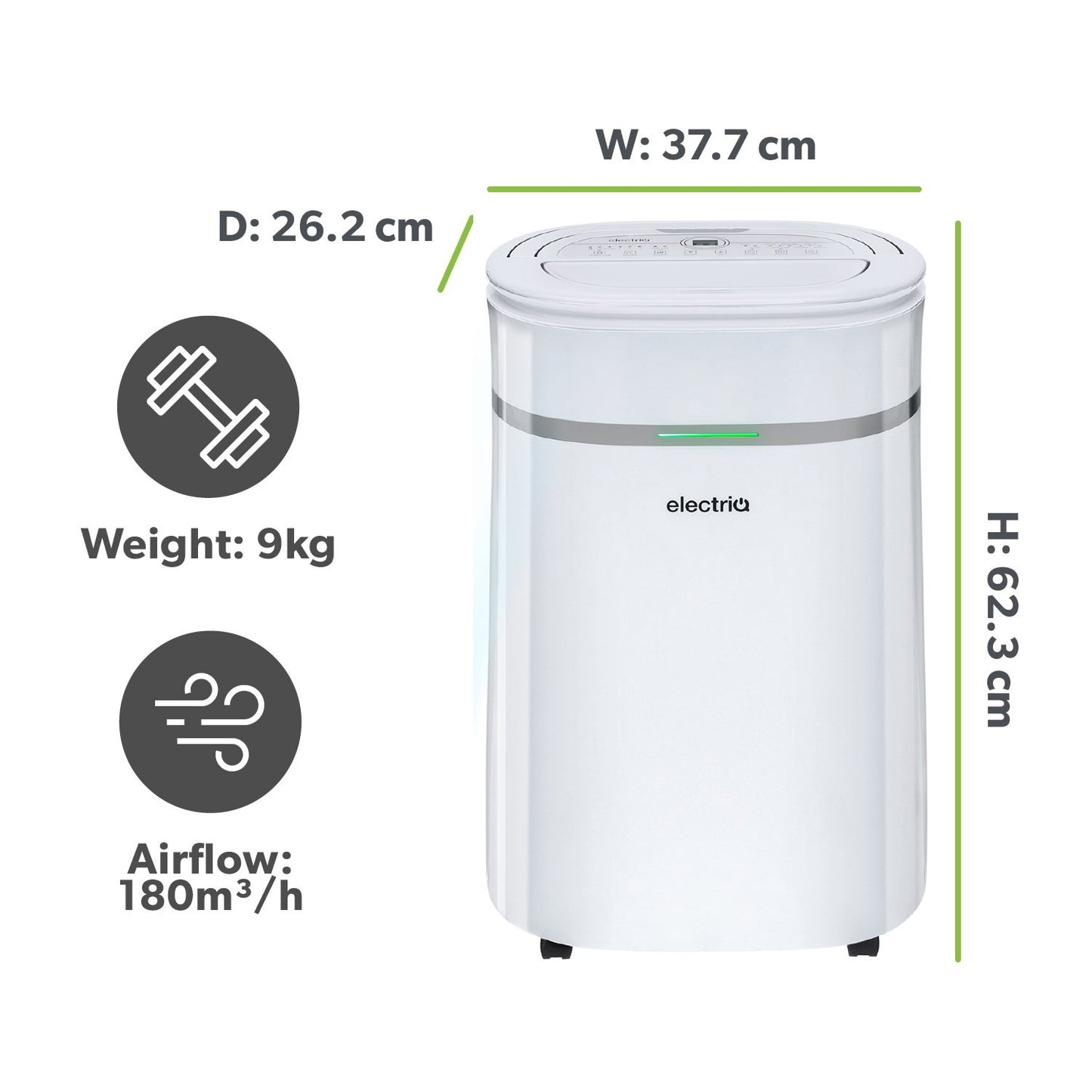 electriQ 20L Quiet Anti Bacterial Laundry Dehumidifier